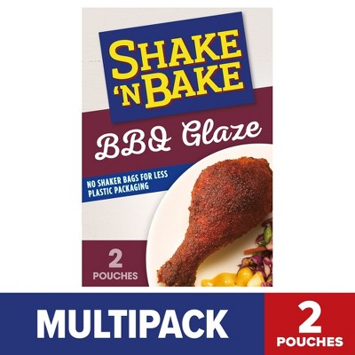 Shake 'N Bake BBQ Glaze Seasoned Coating Mix, 6 oz Box, 2 ct Packets, Pack of 2