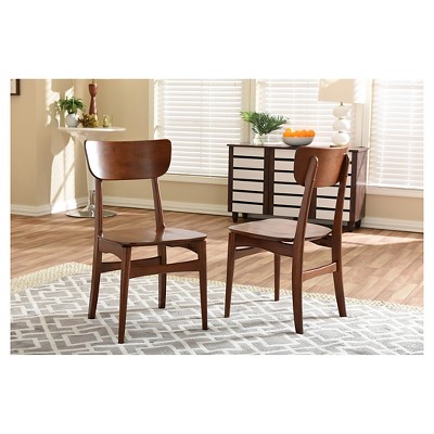 Netherlands Walnut Wood Parsons Side Chair Set