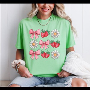 Simply Sage Market Coquette Strawberry Floral Garment Dyed Tee - 1 of 4