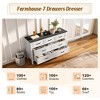 52 Inch Wide Farmhouse 7-Drawer Dresser with Large Metal Handles, Grey Wood Chest of Drawers for Bedroom, Living Room, or Hallway - 2 of 4