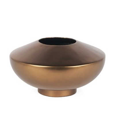 HomeRoots 6" Antiqued Bronze Metal Table Vase