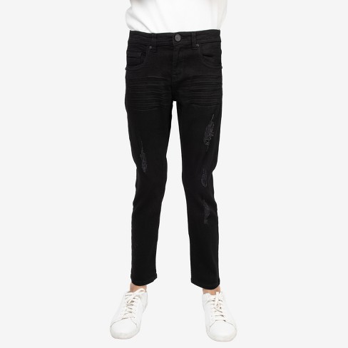 Black distressed jeans store target