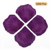 Unique Bargains Faux Silk Artificial Flower Rose Petals for Wedding Decoration 2x2 Inch 3200 Pcs Dark Purple - 3 of 3