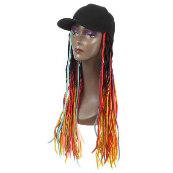 Unique Bargains Baseball Cap with Hair Extensions Braided Wig Hairstyle Adjustable Wig Hat for Woman Multicolor