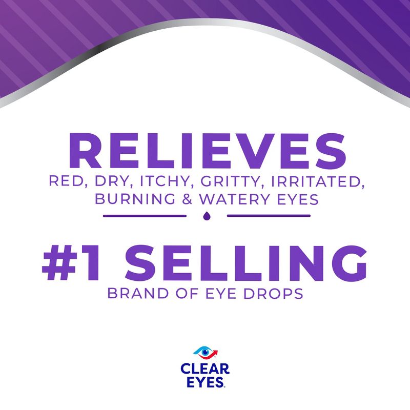 Clear Eyes Complete 7 Symptom Relief Eye Drops, Multi-Symptom Relief - 0.5 fl oz, 5 of 10