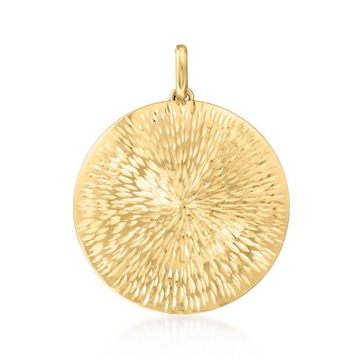 Ross-Simons Italian 14kt Yellow Gold Sunburst Medallion Pendant Size 1.50