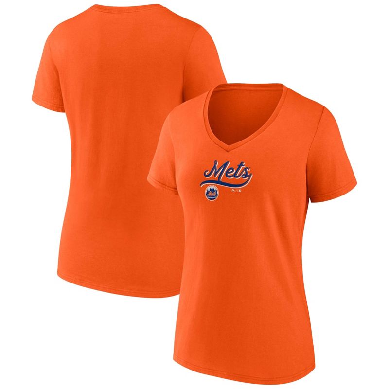 MLB New York Mets Women&#39;s V-Neck Core T-Shirt, 1 of 4