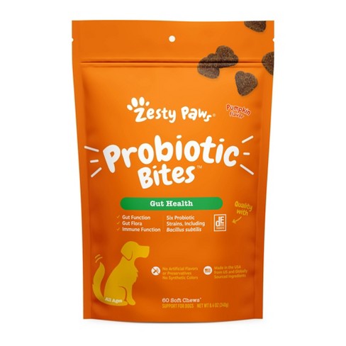 Zesty Paws Gut Health Probiotic Soft Chews for Dogs - Pumpkin Flavor - 60ct - image 1 of 4