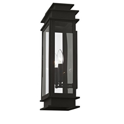 Princeton Black Brass 2-Light Outdoor Wall Lantern