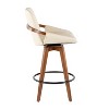 Cosmo Mid-Century Counter Stool in Walnut and Cream Faux Leather by LumiSource - 2 of 4