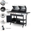 Kumasinova 3-Burner Propane Gas BBQ Grill with Side Burner,Combined Charcoal Grill,37230 BTU Output,Enameled Cast Iron Cooking Grids,Stainless Steel - 4 of 4