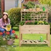 Tangkula Raised Garden Bed with Trellis 41.5x16x54 Inch Mobile Elevated Planter Box with Wheels Bed Liner Top/Bottom Storage Shelves - 2 of 4