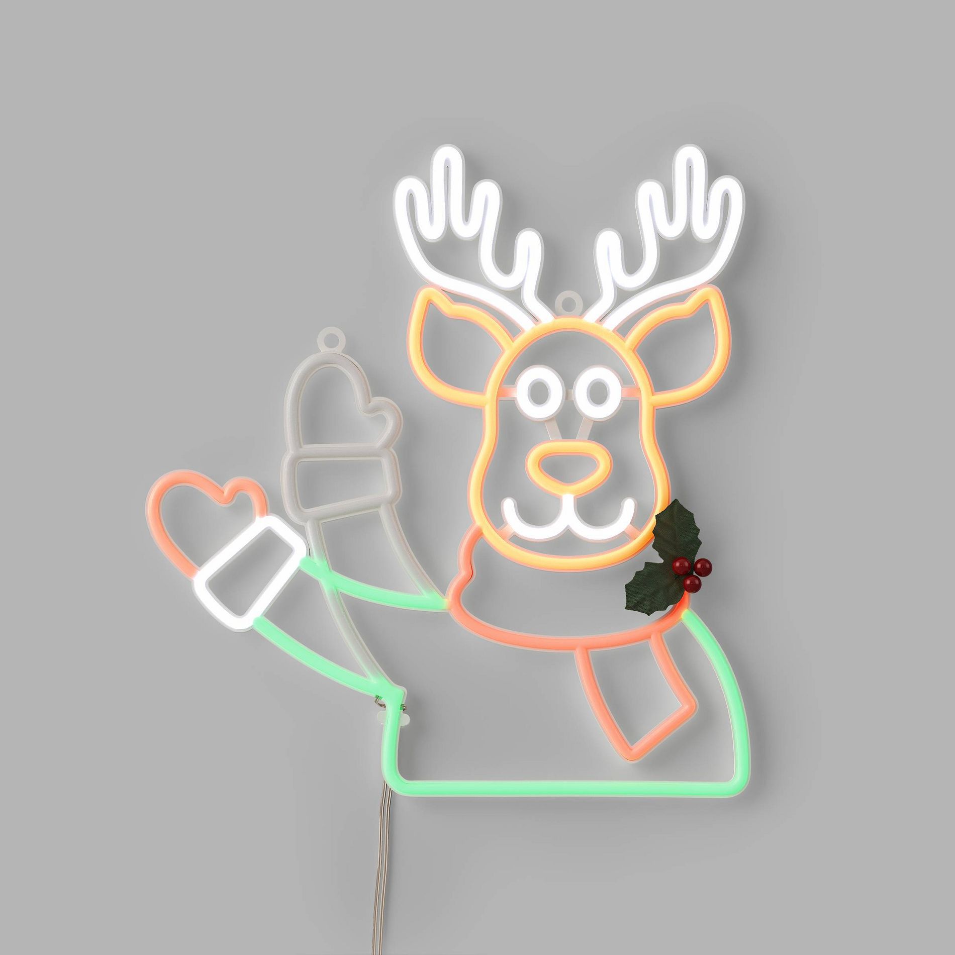 16" H Christmas Motion Faux Neon Waving Reindeer - Wondershop™