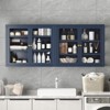 Bekrvio Wall Mounted Display Cabinet with Glass Doors, Adjustable Shelves, Steel Frame Storage Cabinet for Bathroom, Kitchen or Living Room - 3 of 4