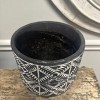 Slickblue Aboriginal Rhombus Decorative Planter, Gray Pot, Modern Design Accent for Home or Garden, 7" x 7.5" - 4 of 4