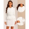 INSPIRE CHIC Women's Business Peplum Blazer and Pencil Skirt Suit Set 2 Pcs - 2 of 4