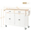 Multi-Functional Kitchen Island Cart with 2 Drawers, 4 Doors, Spice Racks & 5 Wheels, Rolling Storage Cabinet for Kitchen or Dining-The Pop Home - 4 of 4