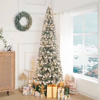 Home Imports Emporium Salzburg Frosted Slim Pre-Lit Artificial Christmas Prelit Tree, Green
