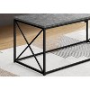 Monarch Specialties Coffee Table Accent Cocktail Rectangular Living Room 40"L Grey Laminate Black Metal Contemporary Modern - 3 of 4
