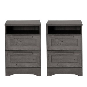 Christopher Knight Home Set of 2 Danbury 2 Drawer Nightstands Gray Maple - 1 of 4