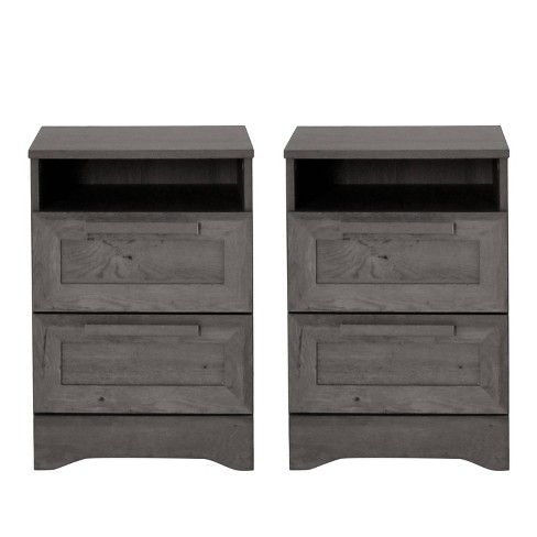 Christopher Knight Home Set of 2 Danbury 2 Drawer Nightstands Gray Maple - image 1 of 4