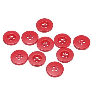 Unique Bargains Resin Craft DIY Round Flat 4-Hole Replacement Sewing Buttons 10 Pcs - 1 of 4