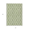 Green And Ivory Geometric Washable Indoor Outdoor Area Rug - 3 of 4