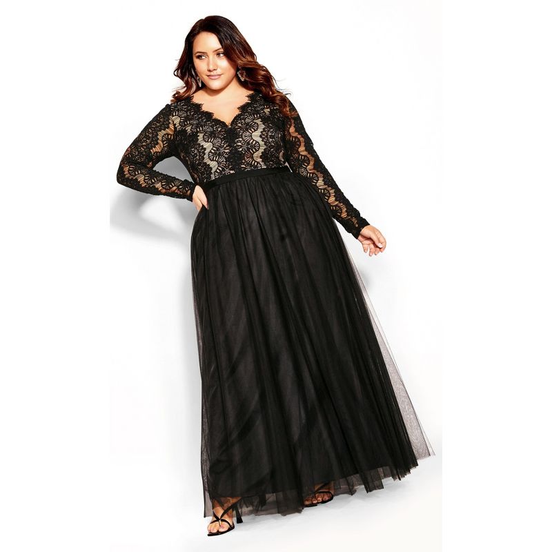 Women's Plus Size Rare Beauty Maxi Dress - black | CITY CHIC, 1 of 4
