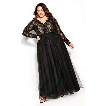 Women's Plus Size Rare Beauty Maxi Dress - black | CITY CHIC