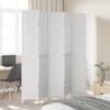 vidaXL Paulownia Room Divider 5-Piece Folding Screen for Bedroom Living Room Office Spanish Wall Privacy Screen White Solid Wood - 3 of 4