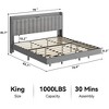 Full Size Floating Bed Frame with LED Lights, Upholstered Platform Bed Frame with Charging Station & Storage Headboard - 2 of 4