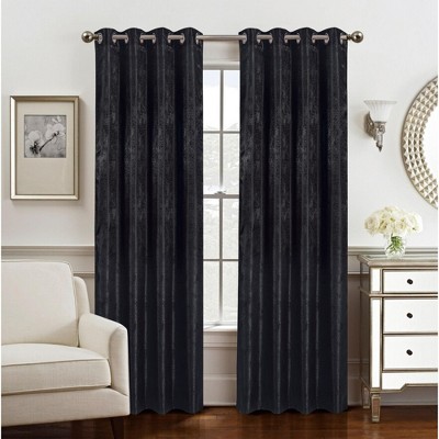 Olivia Gray Roxy Two Tone Jacquard Grommet Single Panel - Black