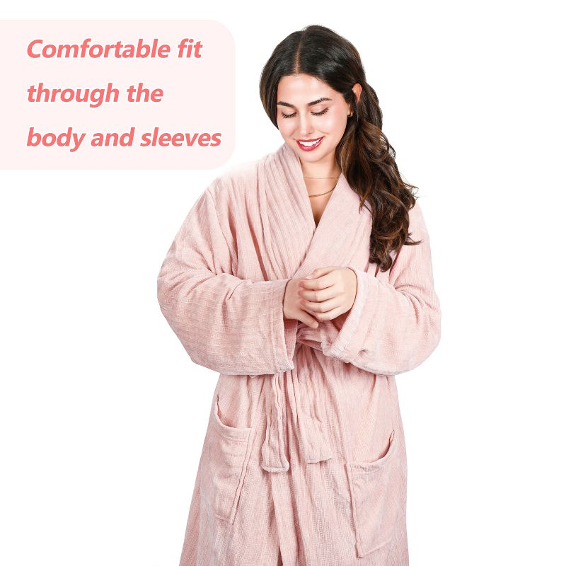 Tirrinia Premium Women's Fleece Chenille Bathrobe - Good Touch Feeling, Skin - Friendly, 2 of 7