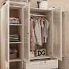 FUFU&GAGA Modern Simple Wardrobe Frosted Glass Door Combination Clothes Storage Cabinet White - 2 of 4