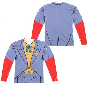 Men's Batman The Animated Series Joker Uniform Front Back Print Long Sleeve Costume T-Shirt - 1 of 4
