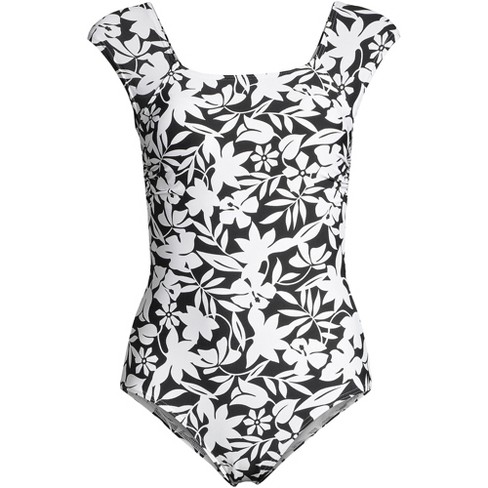 Lands' End Women's Upf 50 Full Coverage Tummy Control Floral Print One  Piece Swimsuit - Multi Xs : Target