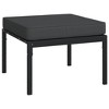 vidaXL Patio Footstools with Gray Cushions 2 pcs 23.6 in.x23.6 in.x13.8 in. Steel - 3 of 4