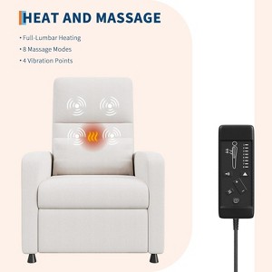Power Recliner with Massage & Heat, Electric Ergonomic Chair with Overstuffed Tall Back, Padded Seat, 2 Side Pockets & USB Port - 1 of 4