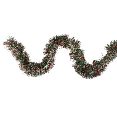 Northlight 50' x 4" Unlit Shiny Red/Green Tinsel Christmas Garland