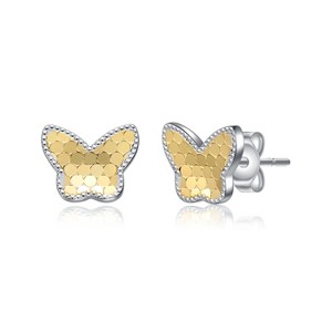 Guili Enchanted Flight Two-Tone Butterfly Earrings – Delicate Design Featuring a Butterfly Motif, Crafted in Two-Tone Metals for a Graceful Look. - 1 of 2