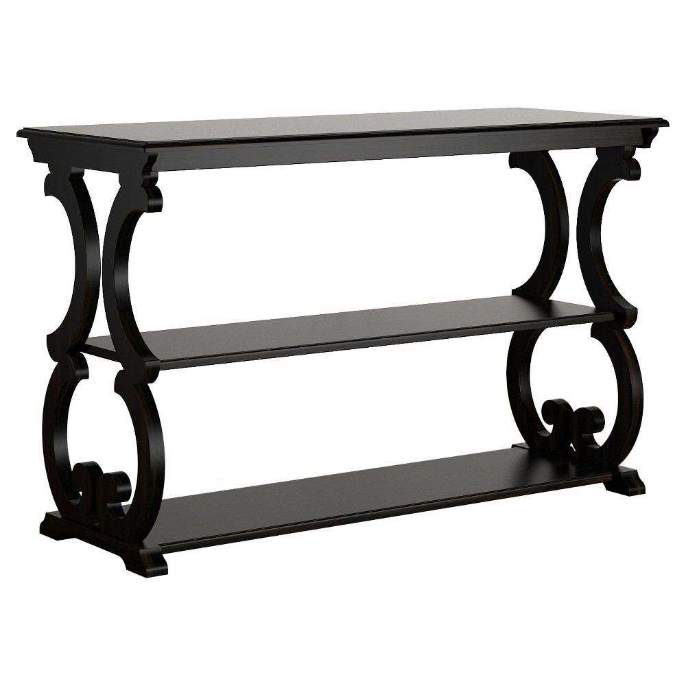 Photos - Coffee Table Ravenswood Carved Detail Console Table - Black - Inspire Q