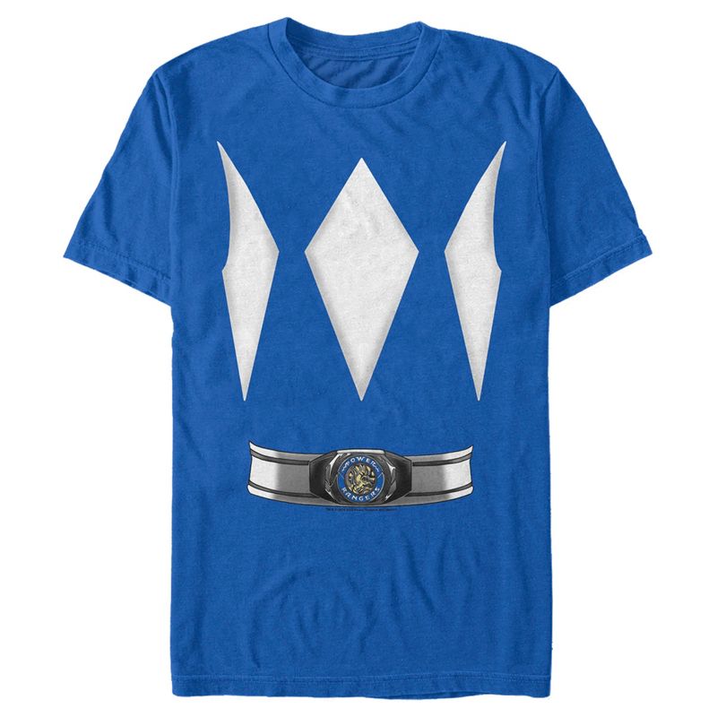 Men's Power Rangers Blue Ranger Costume Tee T-Shirt, 1 of 6