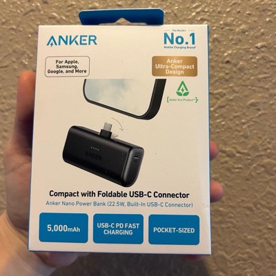 Anker Nano Power Bank 5000mah Blue With Built In Foldable Usb C