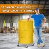 55 Gallon Drum Dolly with 5 Universal Wheels with 2 braked rollers, Heavy-Duty 1250 lbs Capacity Industrial Strength Steel Frame for Warehouse - 2 of 4