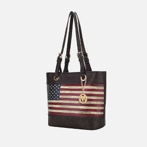 MKF Collection Vera Vegan Leather Patriotic Flag Pattern Women’s Tote Bag by Mia K - 1 of 4