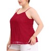 Agnes Orinda Women's Plus Size Lace Adjustable Strap Elegant Camisole - 2 of 4