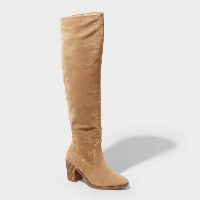 Women's May Over the Knee Scrunch Boots - Universal Thread™ Tan