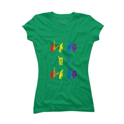 Adult Design By Humans Love Is Love Sign Language Pride By ToruSanogawa T-Shirt