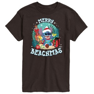 Men's - Lilo and Stitch - Merry Beachmas Christmas Short Sleeve Graphic T-Shirt - 1 of 4