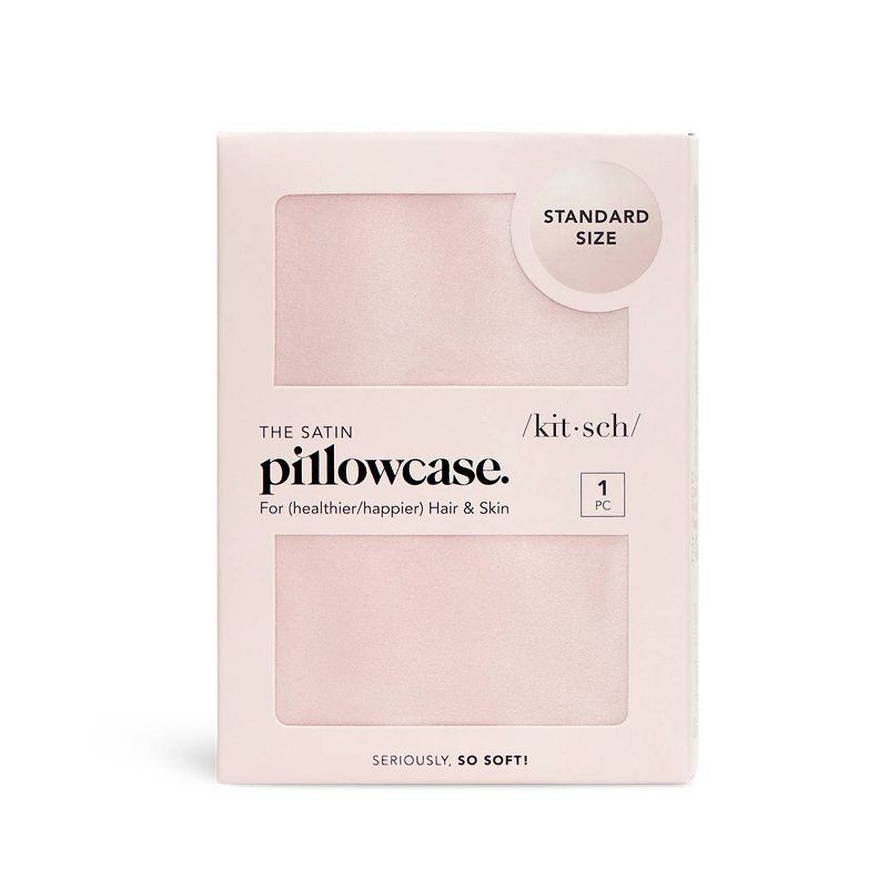 Kitsch Satin Pillowcase - Pink, 1 of 8